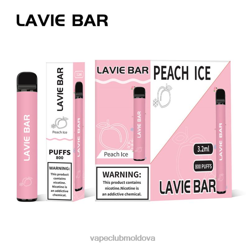 Vape Moldova 80H82314 LAVIE BAR 800 pufuri gheata de piersici
