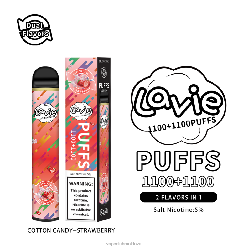 Vape Pod Kit 80H82293 LAVIE BAR Switch 2200 pufuri vată de zahăr/căpșuni