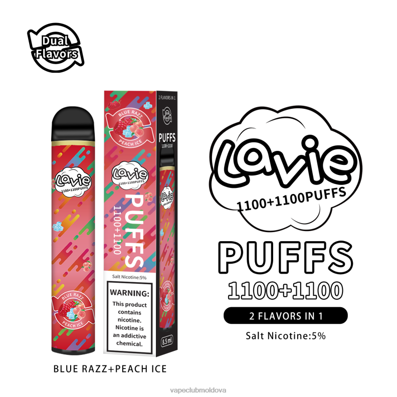 Vape Pod Kit 80H82298 LAVIE BAR Switch 2200 pufuri blue razz/peach ice