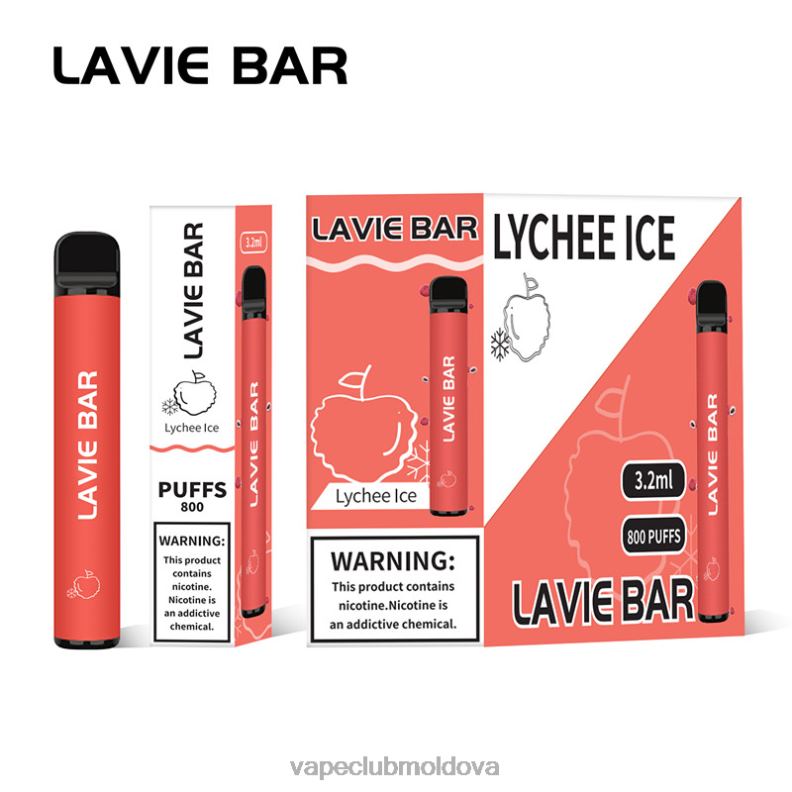 Vape Pod Kit 80H82313 LAVIE BAR 800 pufuri gheață de litchi