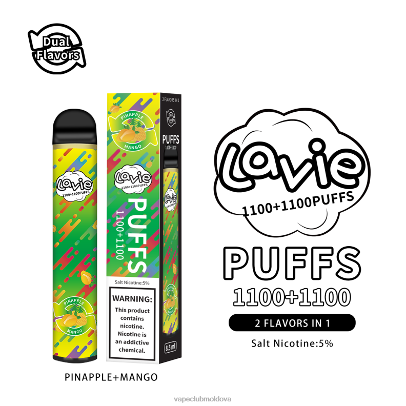 Vape Shop Chisinau 80H82296 LAVIE BAR Switch 2200 pufuri ananas/mango