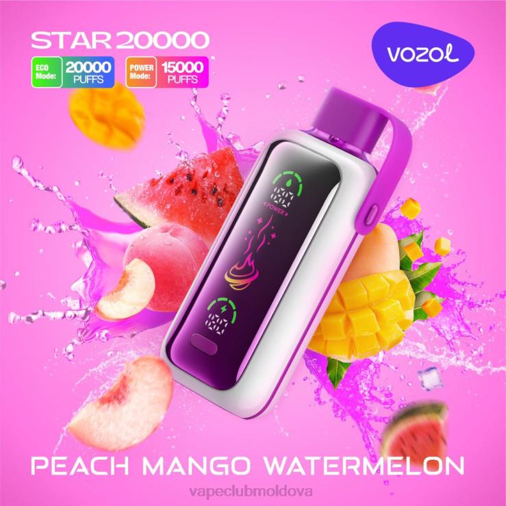 Vape Shop Chisinau LJVD016 VOZOL STAR 20000 piersic mango pepene verde